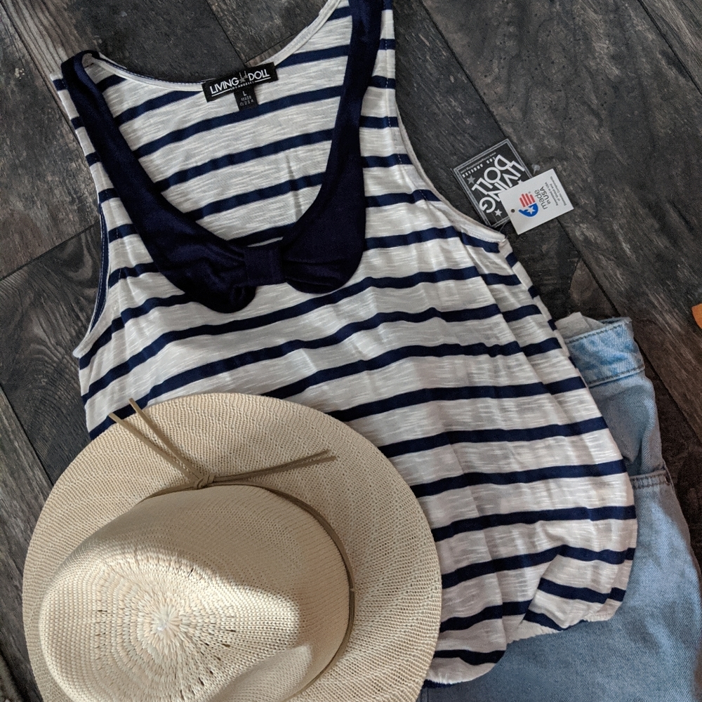 NWT Living Doll Striped Tank